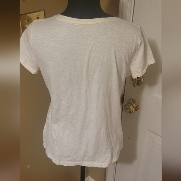 Talbots Cream Short Sleeve Tee - Picture 5 of 7